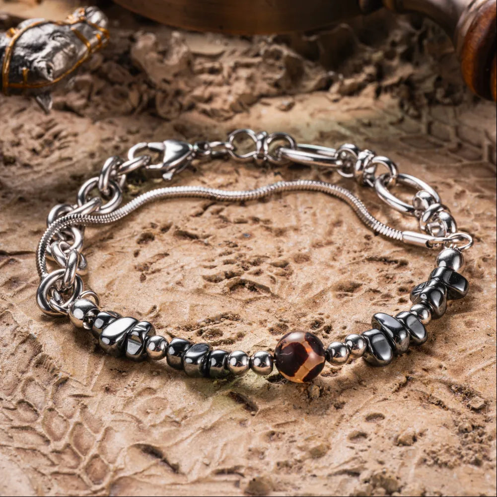 Black Onyx Titanium Steel Bracelet Details 06