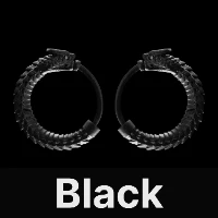 Ouroboros Earrings Black & Black Zircon
