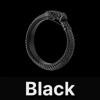 Ouroboros Ring Black & Black Zircon