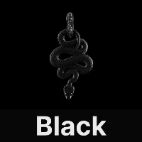 Snake Pendant Black & Black Zircon