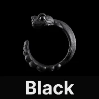 Knob Tail Gecko Ring Black & Black Agate