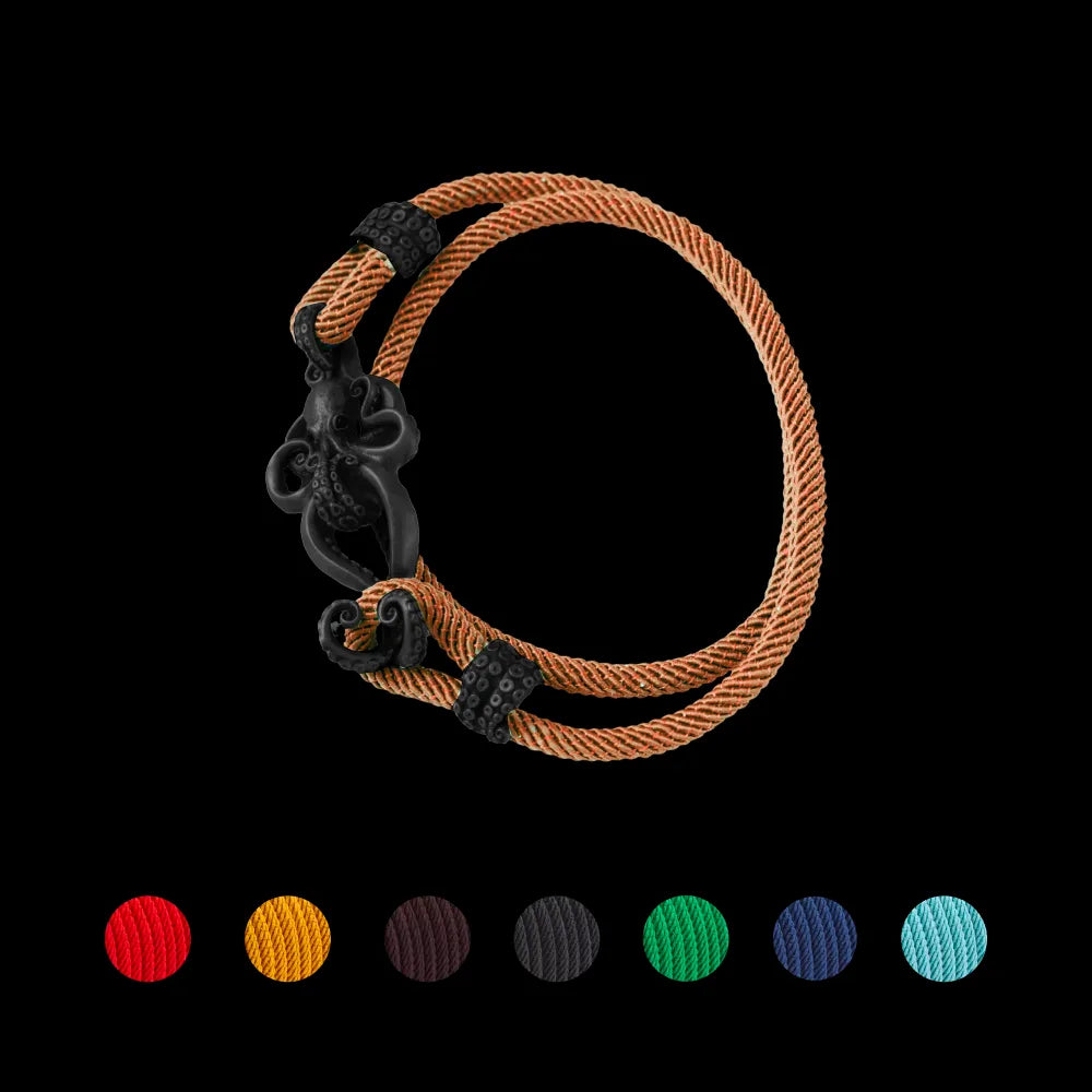 Blacked Octopus Rope Bracelet Apricot details