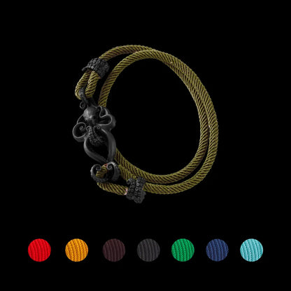 Blacked Octopus Rope Bracelet Army Green details