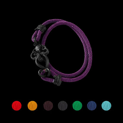 Blacked Octopus Rope Bracelet Dark Purple details