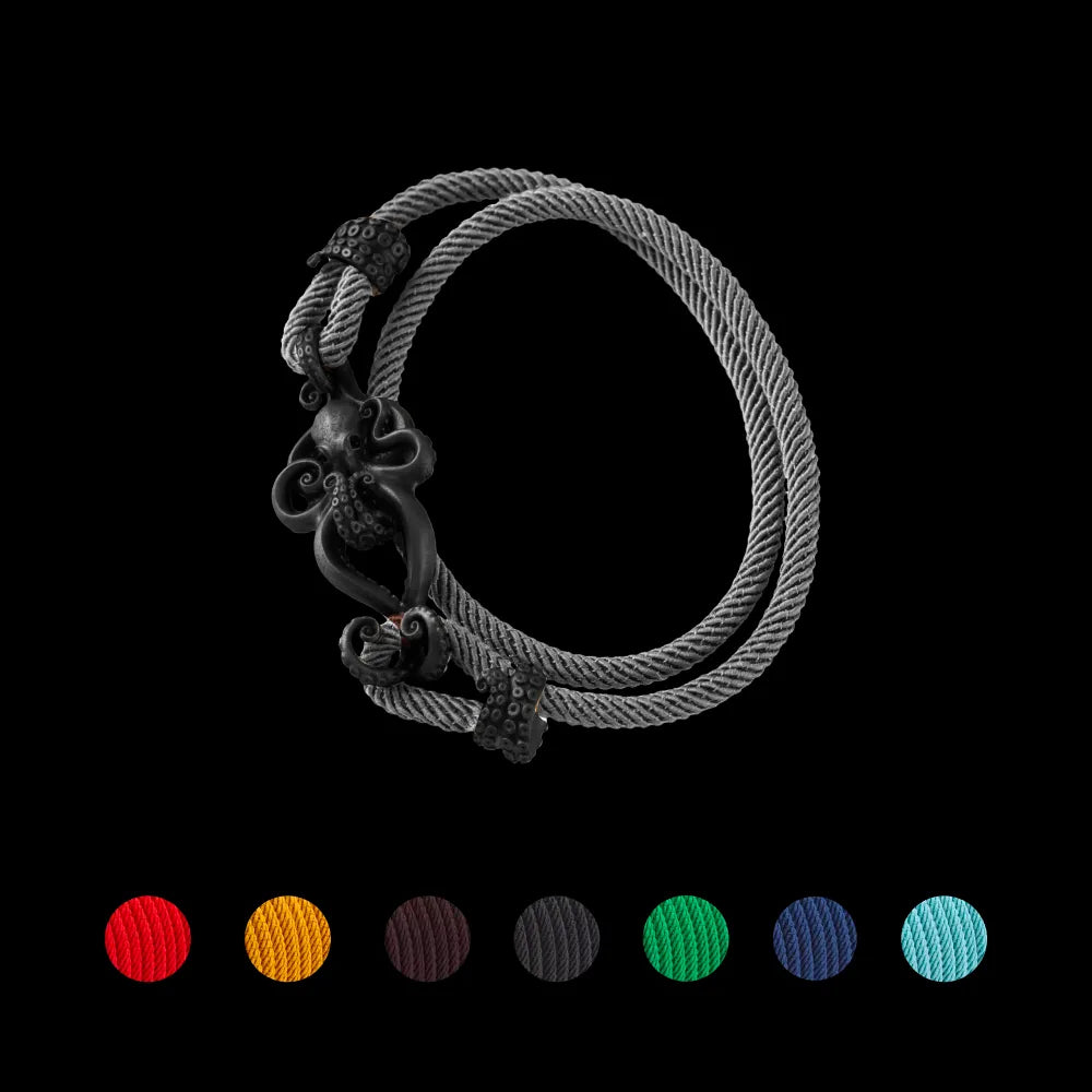 Blacked Octopus Rope Bracelet Gray details