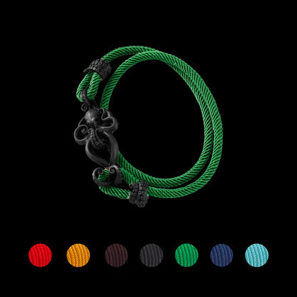 Blacked Octopus Rope Bracelet Green details