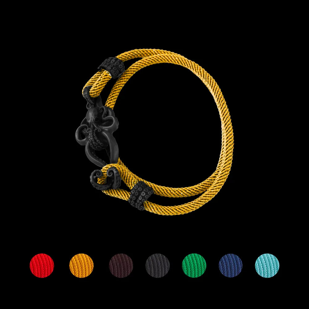 Blacked Octopus Rope Bracelet Ochre details