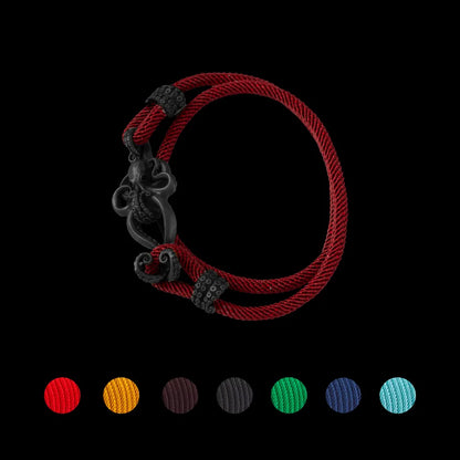 Blacked Octopus Rope Bracelet Red Velvet details