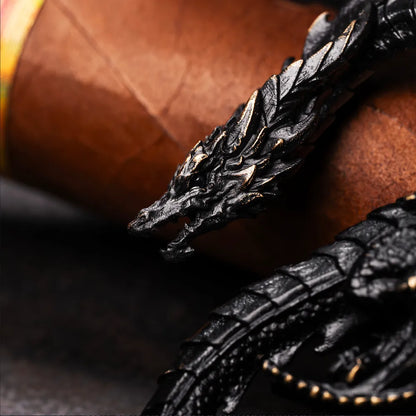 Blackened Dragon Hook Keychain Details 03