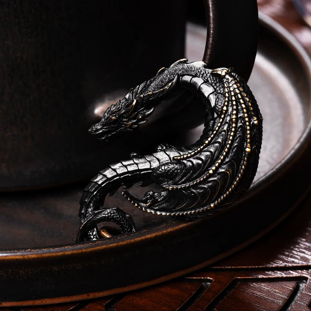 Blackened Dragon Hook Keychain Details 05