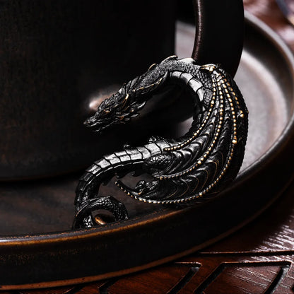 Blackened Dragon Hook Keychain Details 05