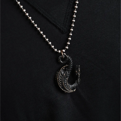Blackened Dragon Hook Keychain Details 08