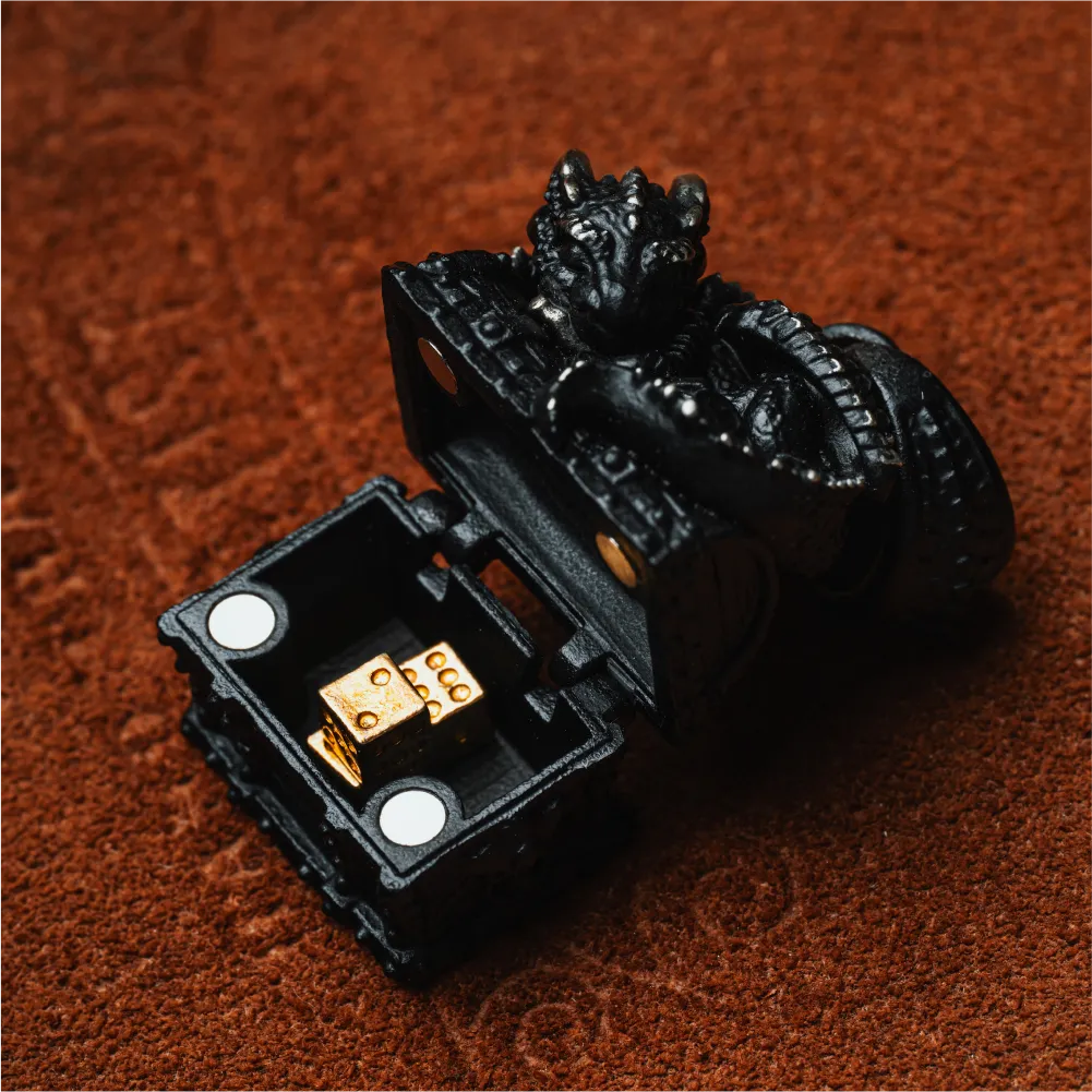 Blackened Dragon Treasure Chest Pendant Details 02