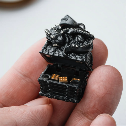 Blackened Dragon Treasure Chest Pendant Details 03