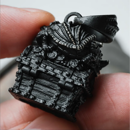 Blackened Dragon Treasure Chest Pendant Details 05