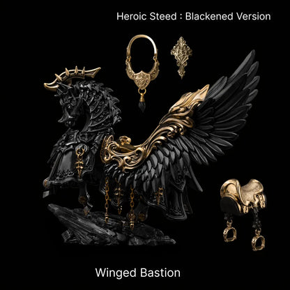 Blackened Heroic Steed Aegis Armor Winged Bastion
