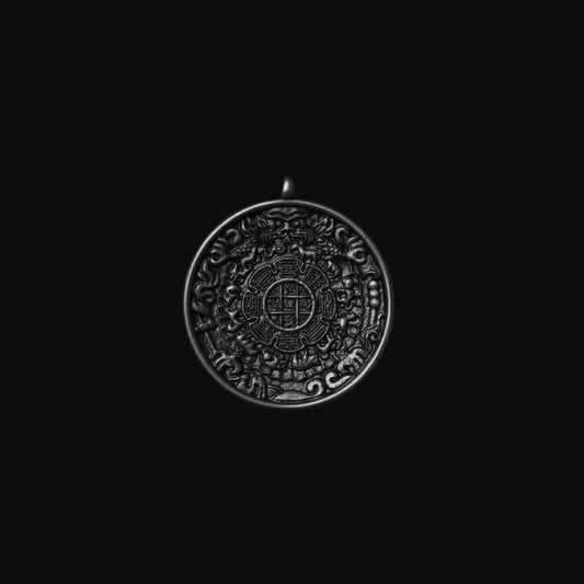 Blackened Nine Palaces Bagua Talisman Pendant