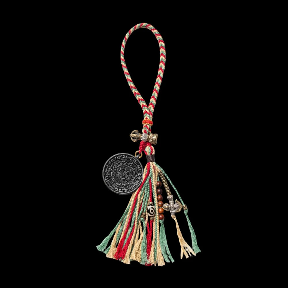 Blackened Nine Palaces Bagua Talisman Pendant Padmasambhava Style