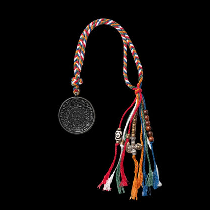 Blackened Nine Palaces Bagua Talisman Pendant Windhorse Style