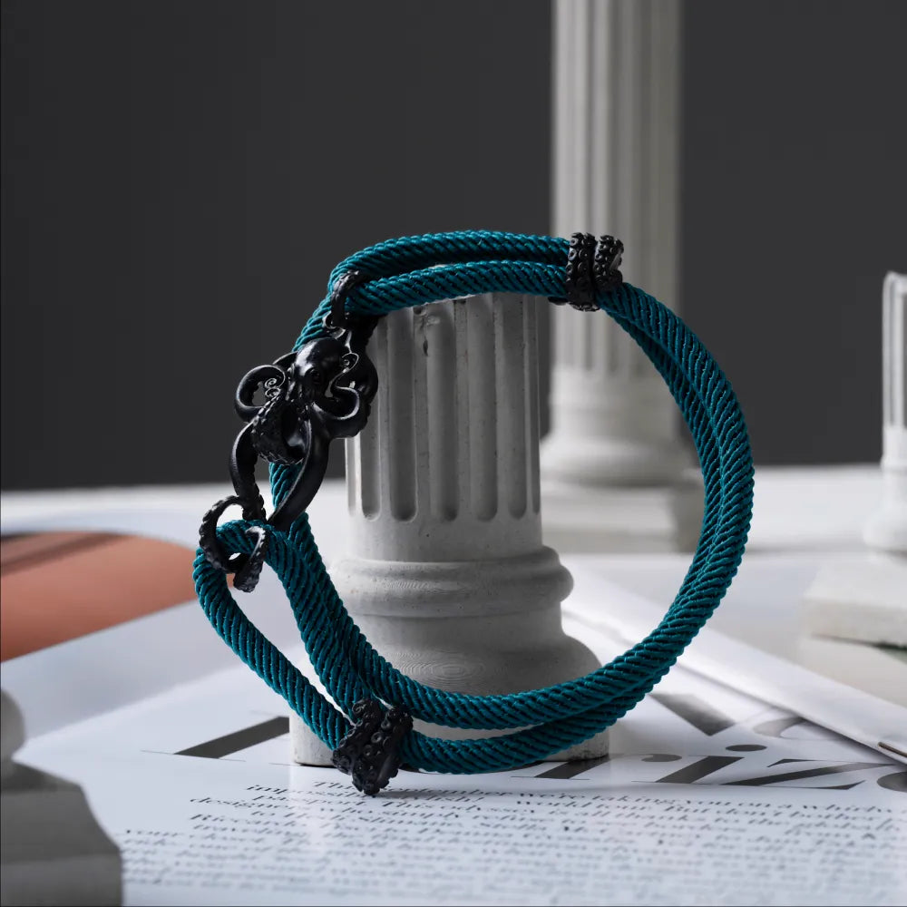 Blackened Octopus Rope Bracelet Details 04