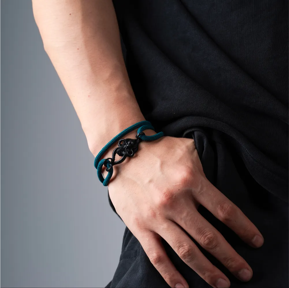 Blackened Octopus Rope Bracelet Details 06