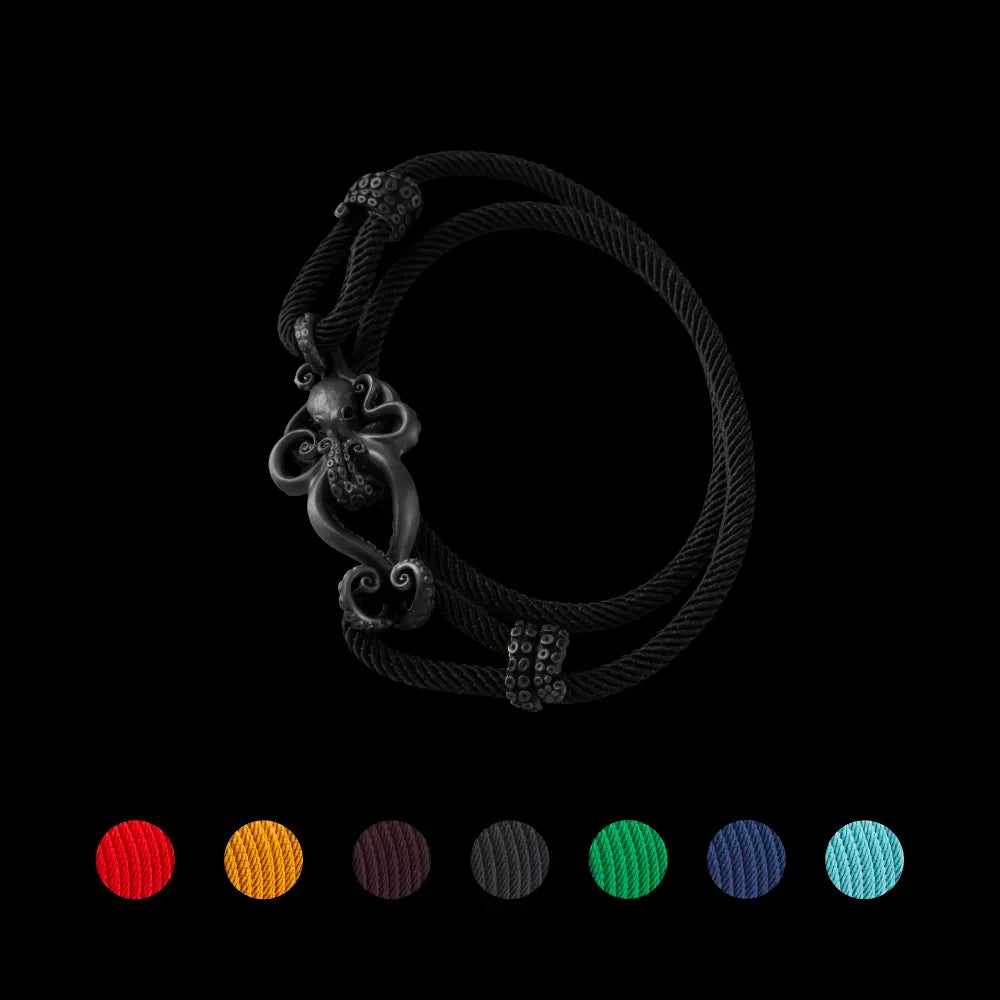 Blackened Octopus Rope Bracelet Details