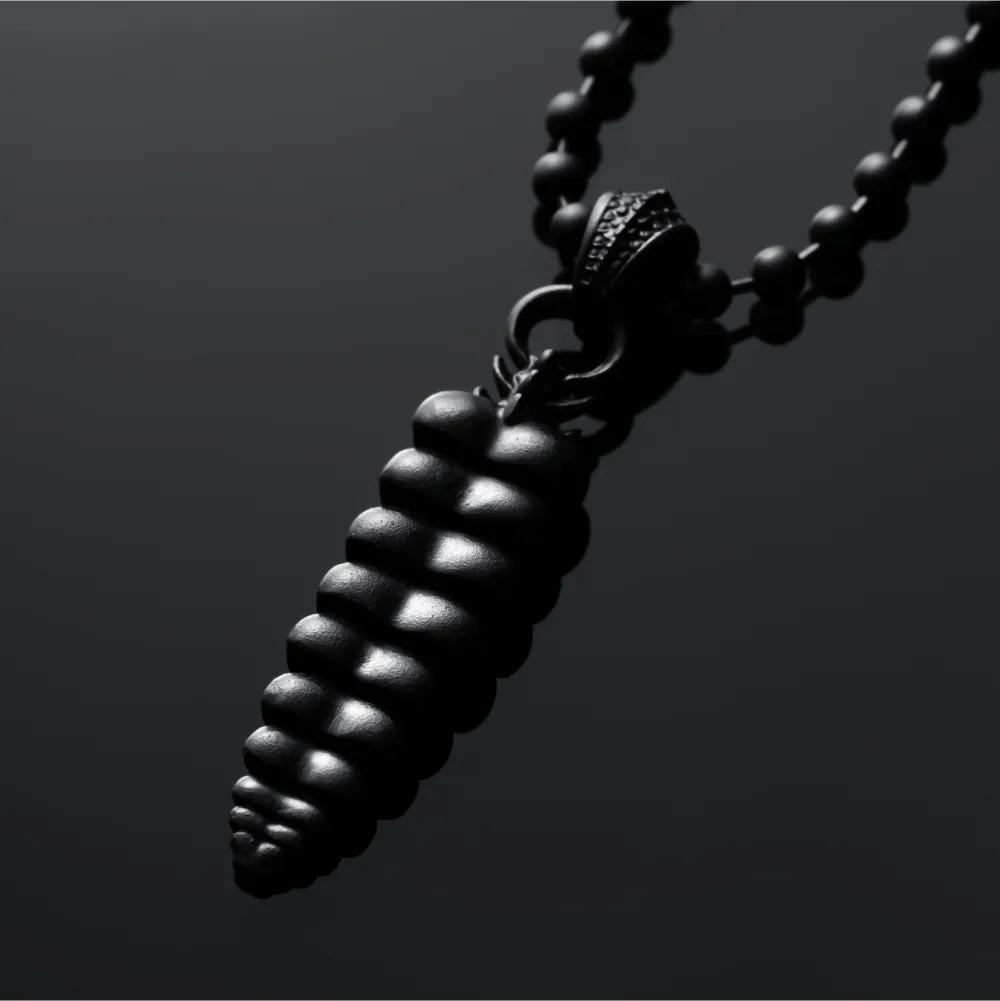 Blackened Rattlesnake Tail Pendant Details 01