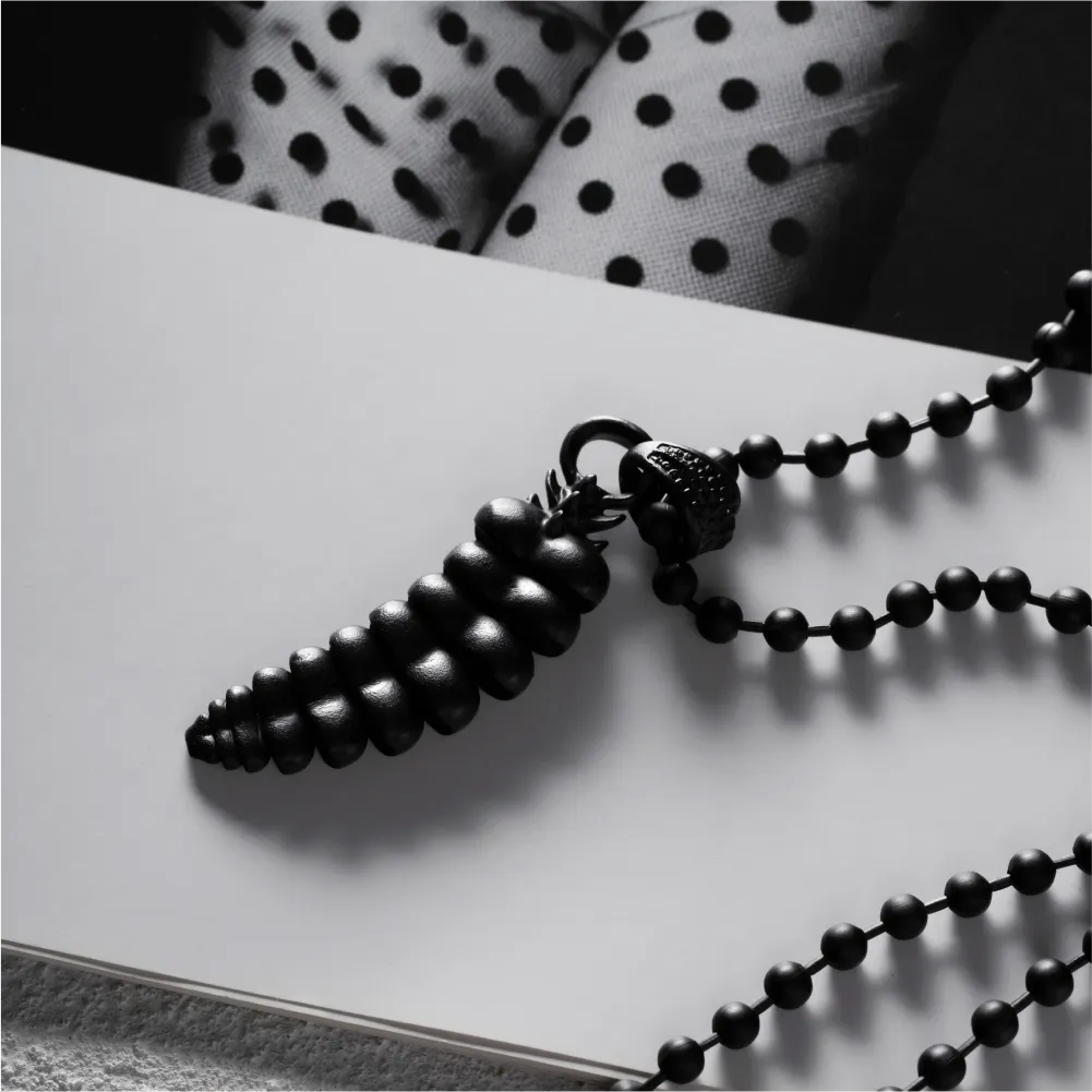 Blackened Rattlesnake Tail Pendant Details 02