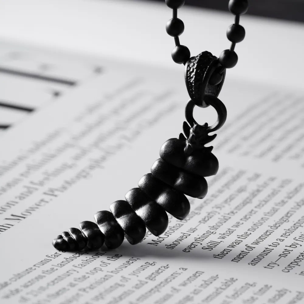 Blackened Rattlesnake Tail Pendant Details 03