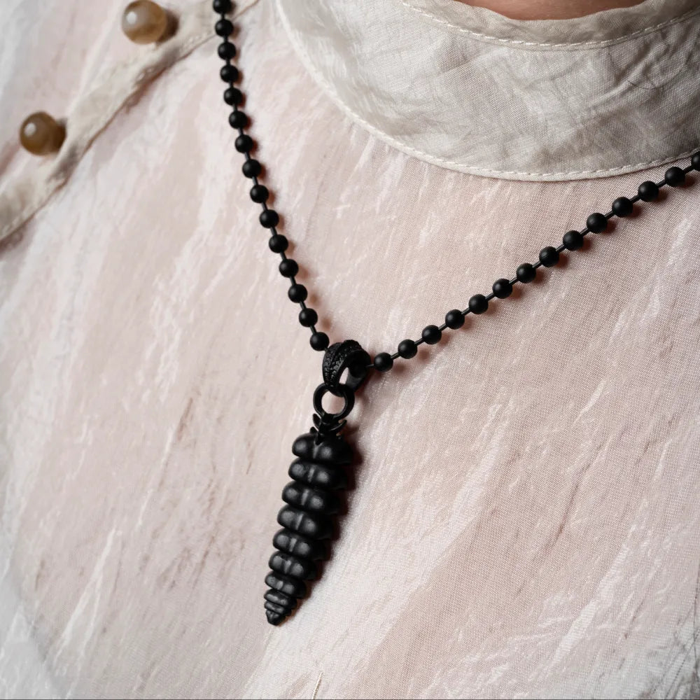 Blackened Rattlesnake Tail Pendant Details 06
