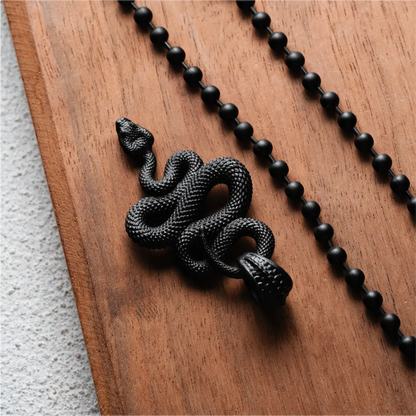Blackened Snake Pendant Details 02