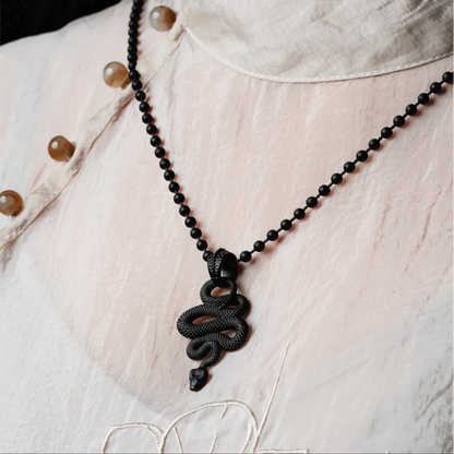 Blackened Snake Pendant Details 07