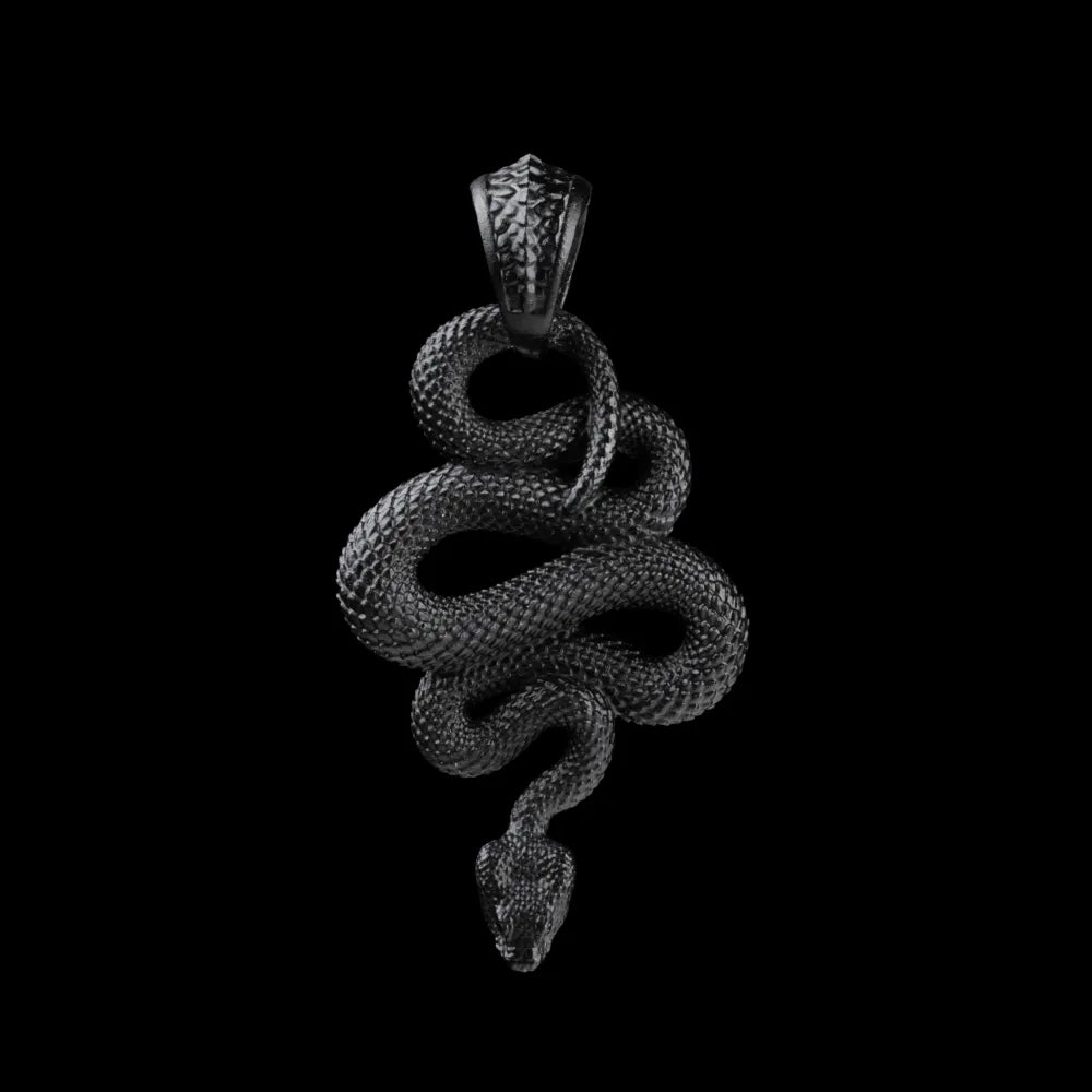 Blackened Snake Pendant