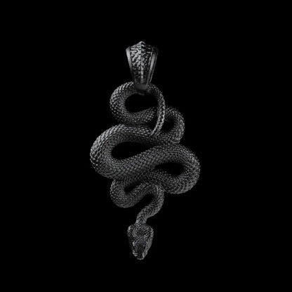 Blackened Snake Pendant