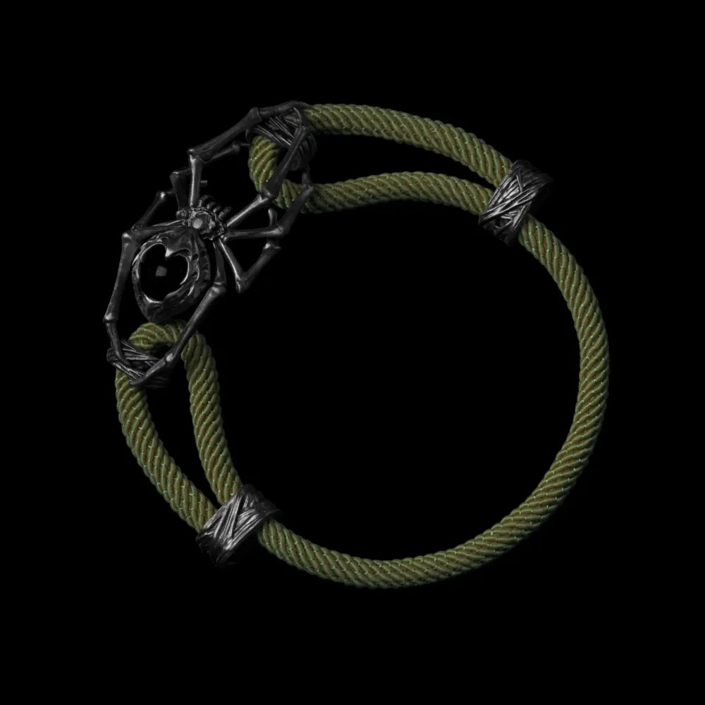 Blackned Spider Rope Bracelet Milan Rope Obsidian Army Green