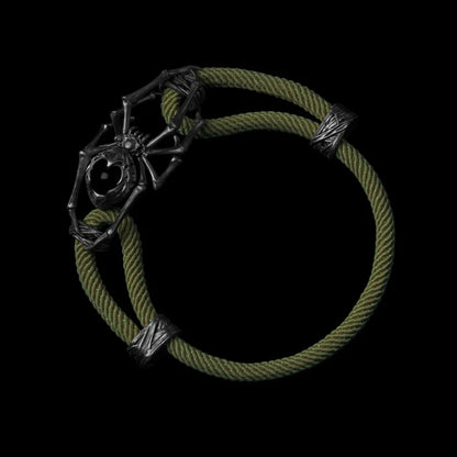 Blackned Spider Rope Bracelet Milan Rope Obsidian Army Green