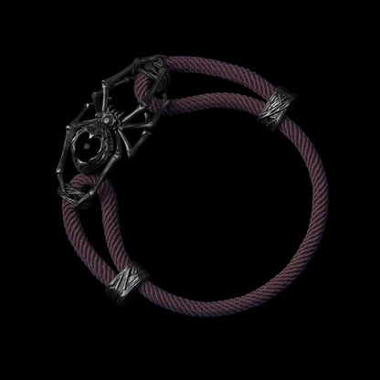 Blackned Spider Rope Bracelet Milan Rope Obsidian Dark Purple