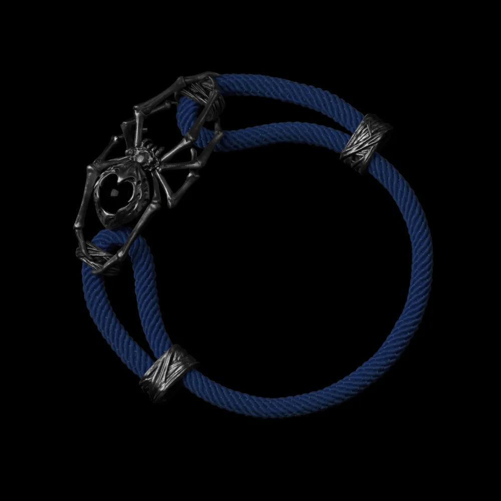 Blackned Spider Rope Bracelet Milan Rope Obsidian Navy Blue