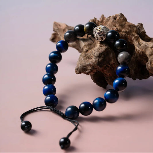 Blue Tiger Eye Turtle Bracelet