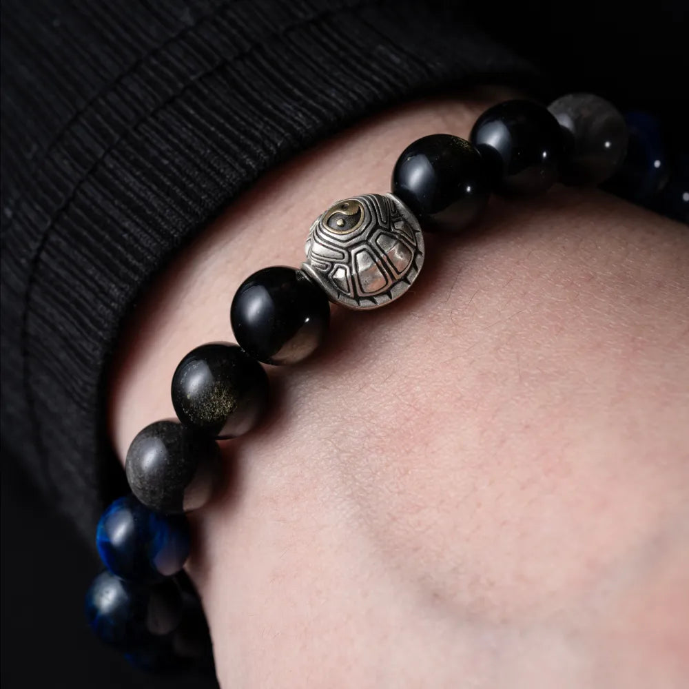 Blue Tiger Eye Turtle Bracelet