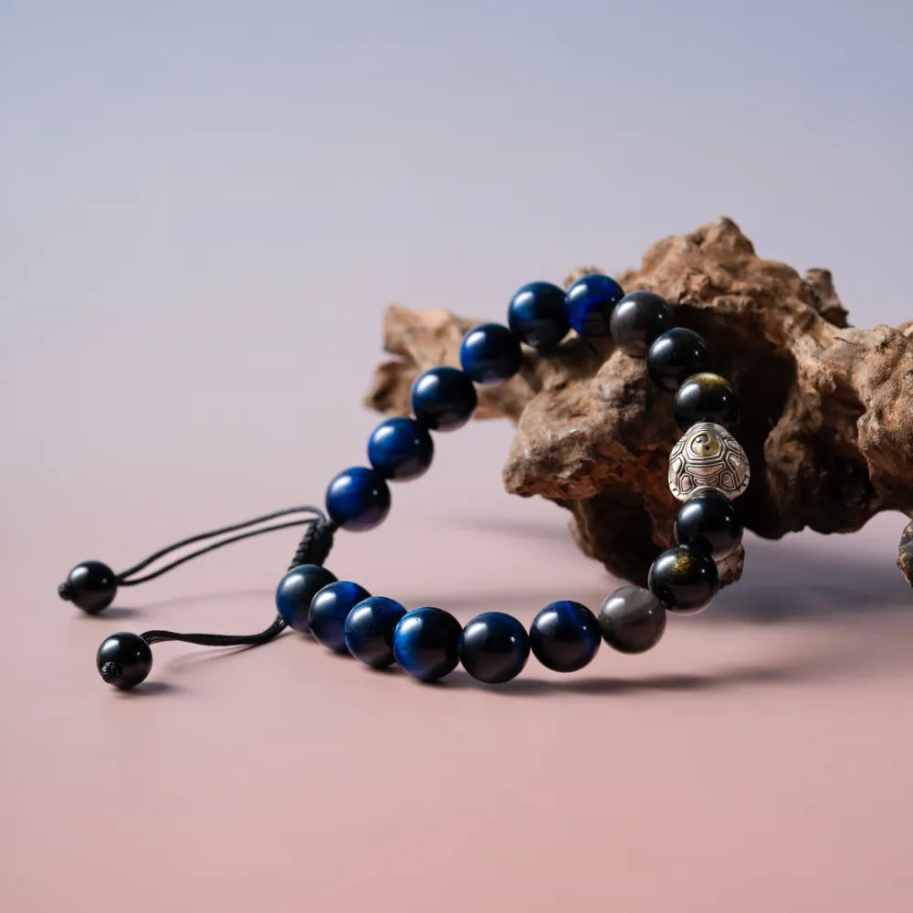 Blue Tiger Eye Turtle Bracelet