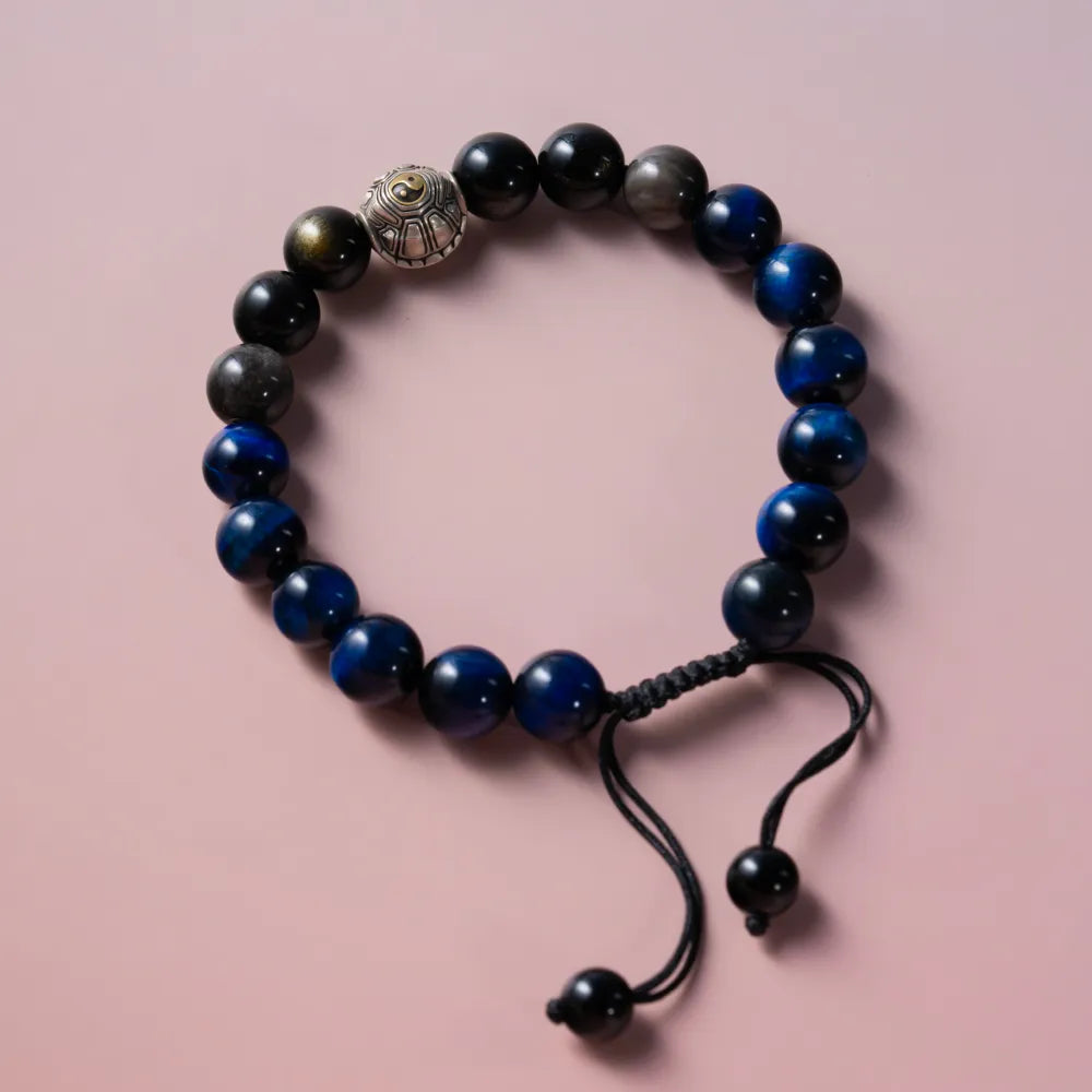 Blue Tiger Eye Turtle Bracelet