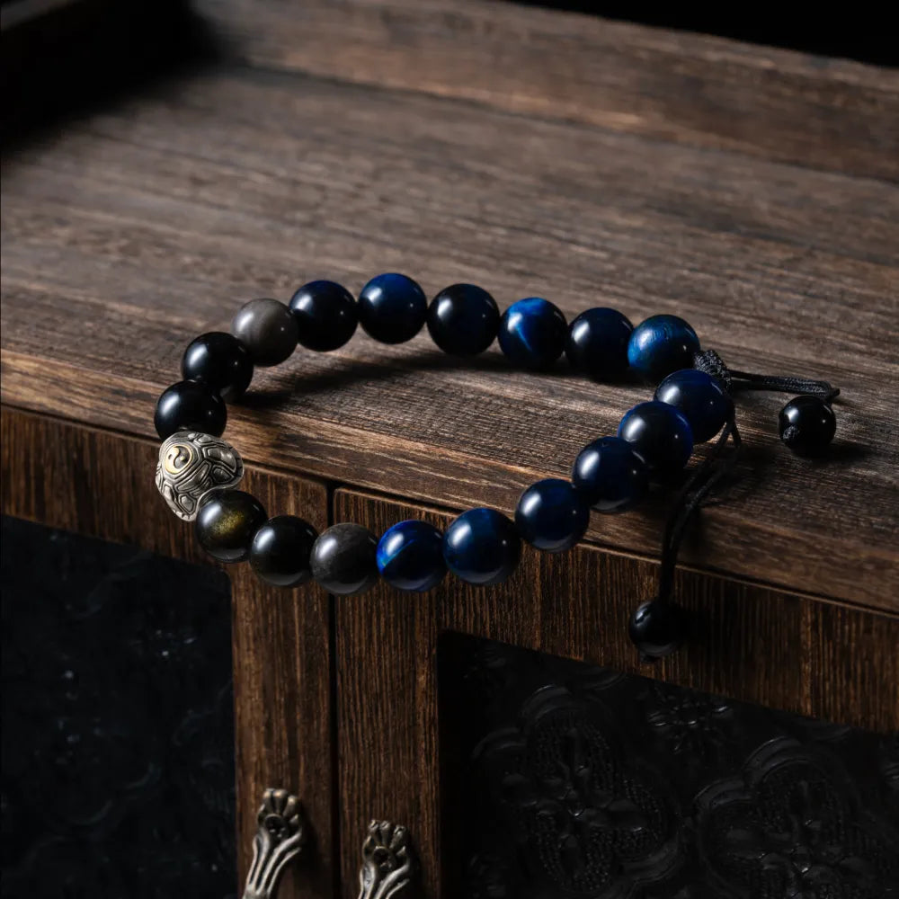 Blue Tiger Eye Turtle Bracelet