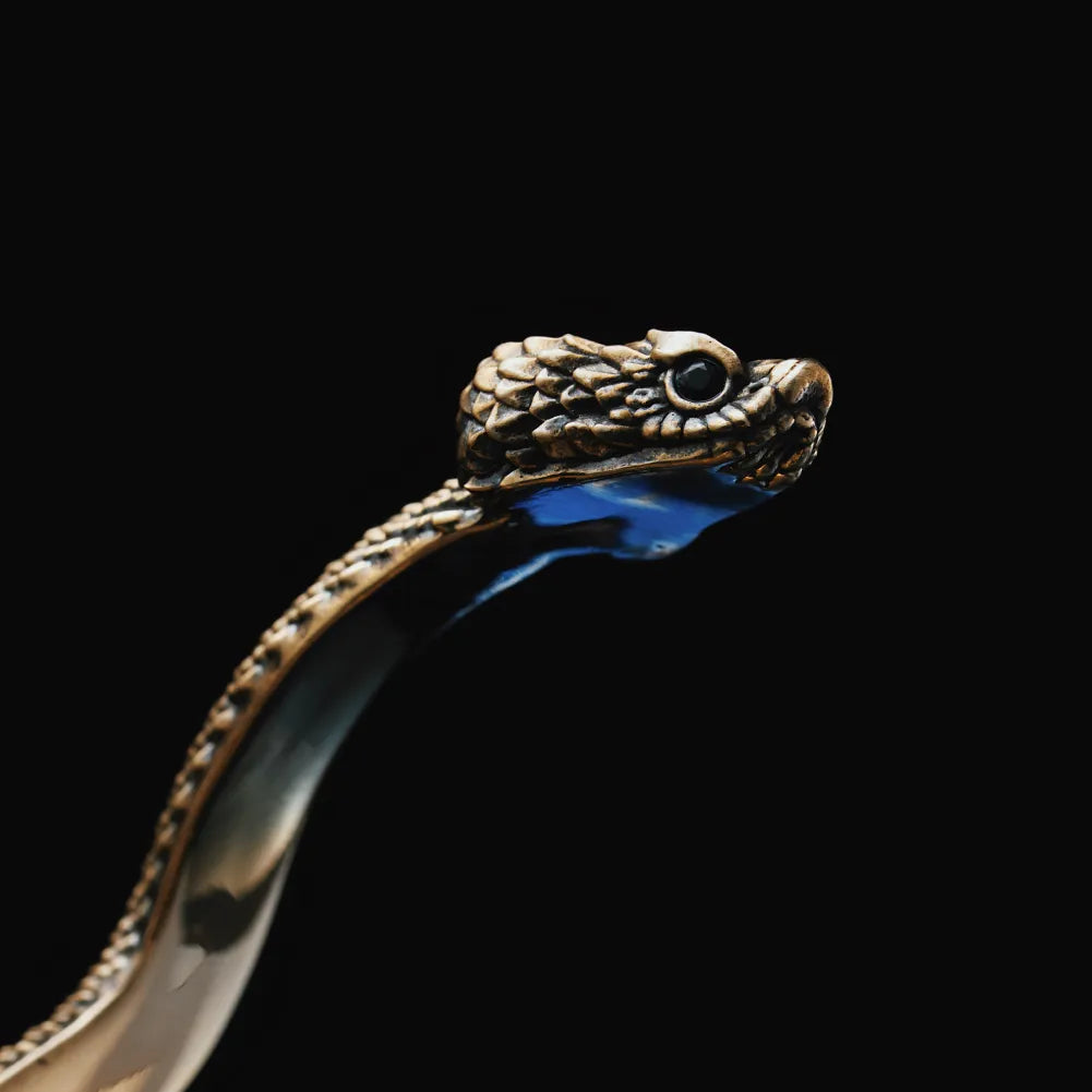 Brass Coiled Snake Bracelet Details 06