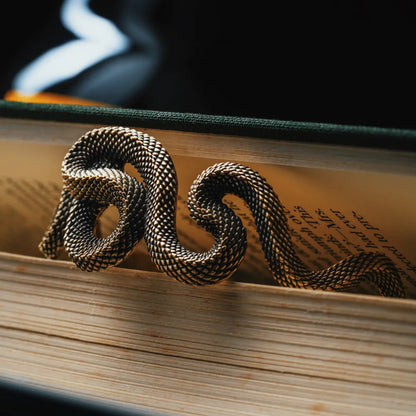 Brass Coiled Snake Bracelet Details 09