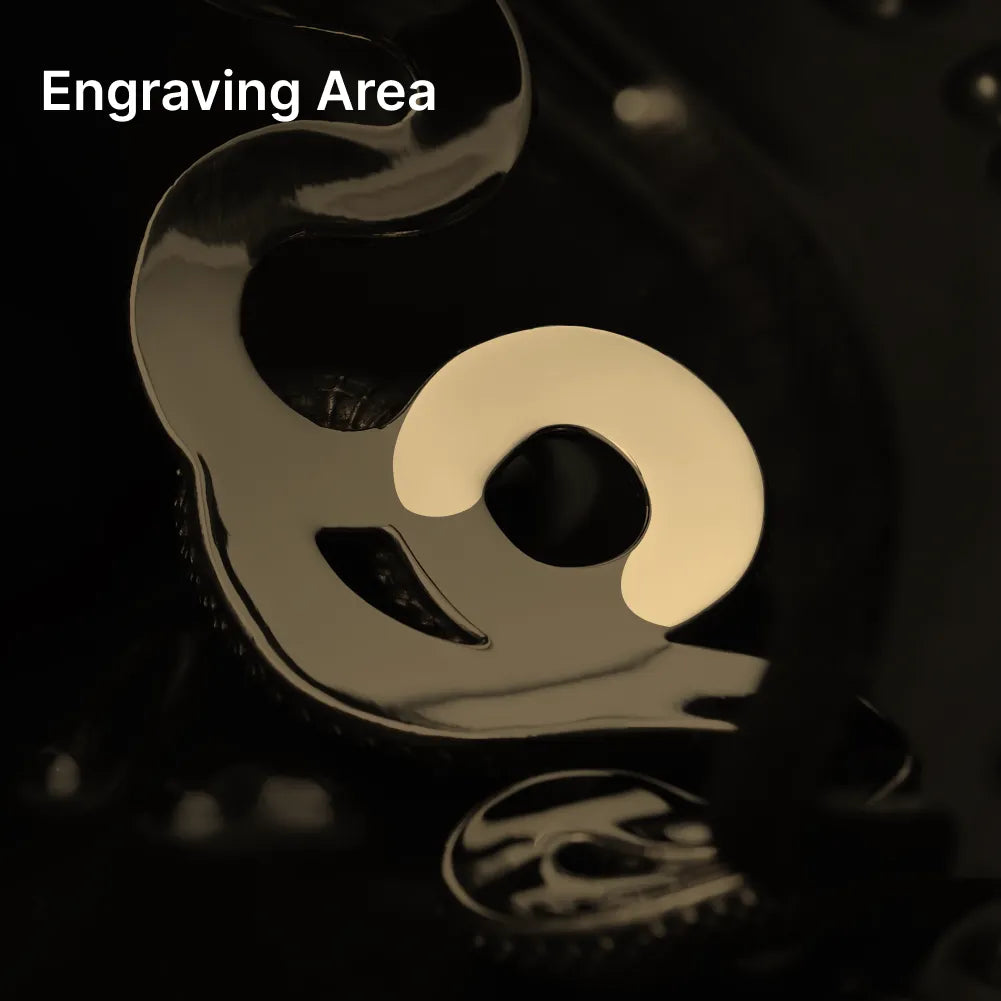 Brass Coiled Snake Bracelet Engraving Area 01