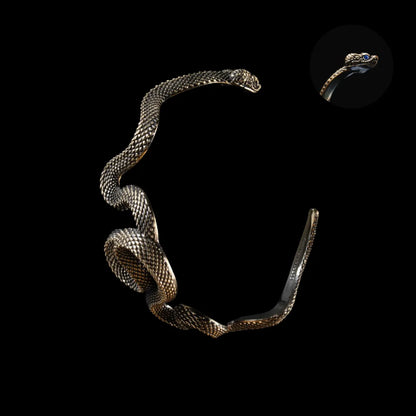 Brass Coiled Snake Bracelet Sapphire Details 01