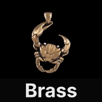 Crab Pendant Brass & Silver