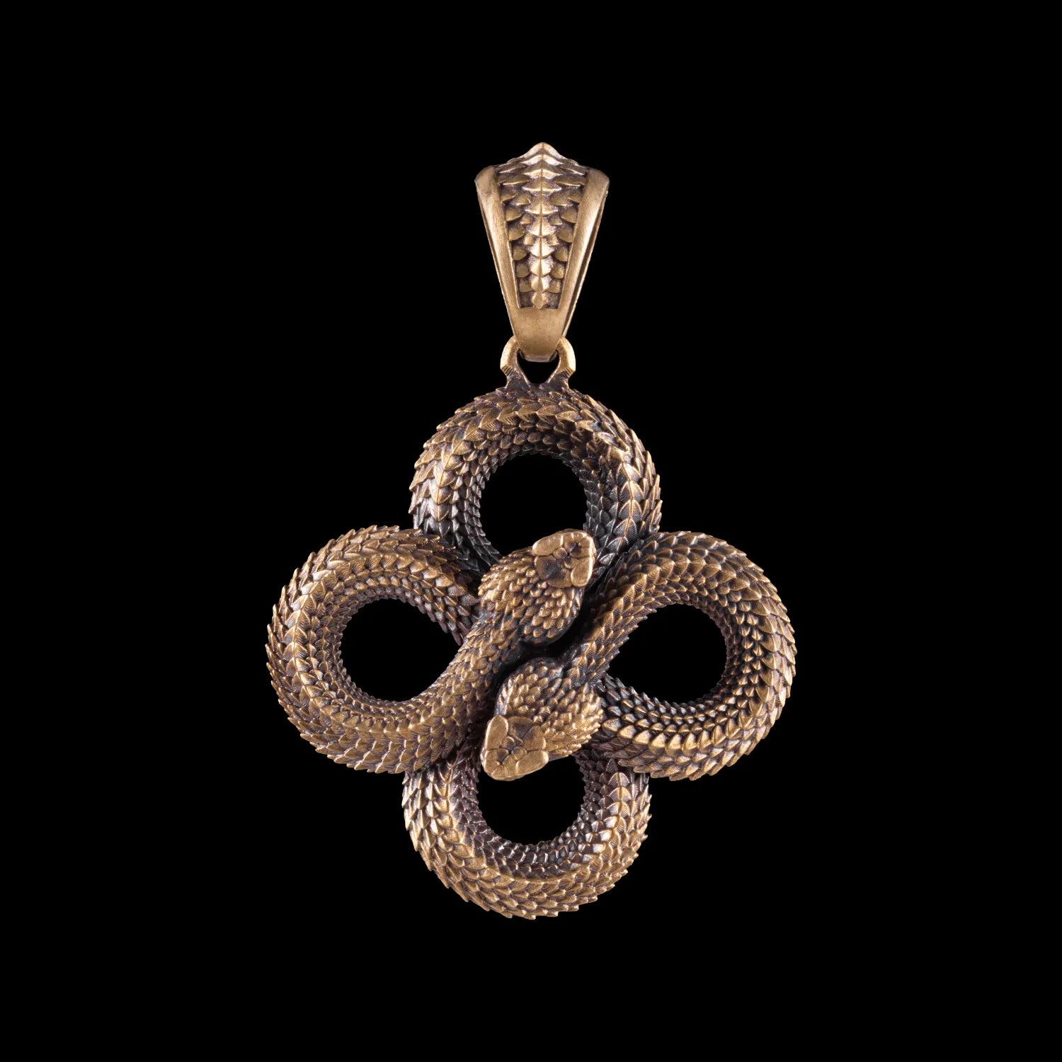 Brass Double Snake Pendant Infinity Snake Pendant COPPERTIST WU brass-double-snake-pendant-infinity-snake-pendant-coppertist-wu