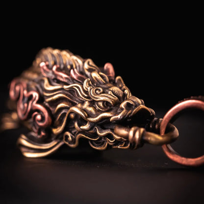 Brass Dragon Fish Pendant Details 03